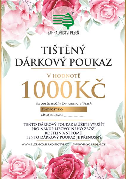 Dárkový poukaz 1000 Kč (v tištěné podobě)