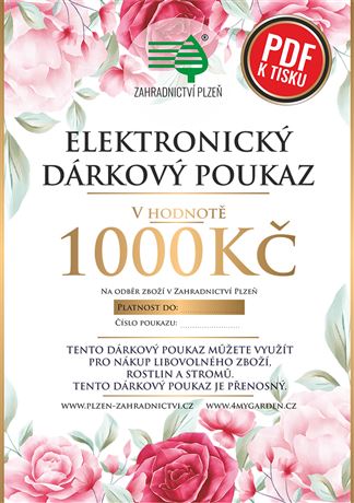 Dárkový poukaz elektronický 1000 Kč