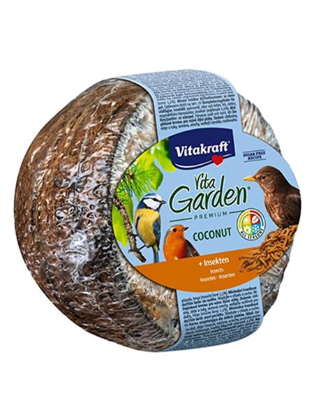 Kokosový ořech 1/2 plněný hmyzem (VitaGarden) 1 ks