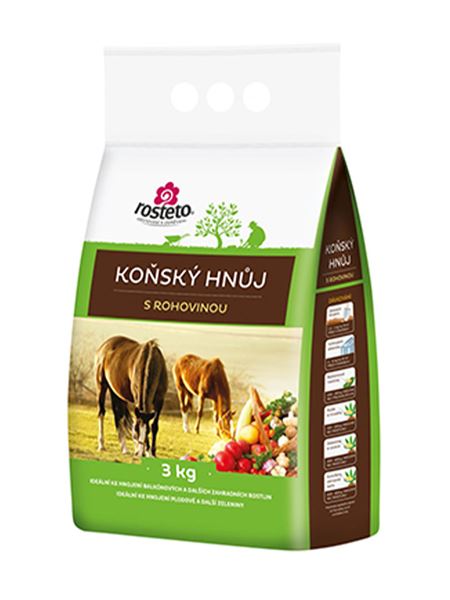 Koňský hnůj Speciál s rohovinou (Rosteto) 3 kg