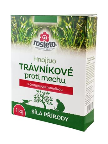 Hnojivo s čedičovou moučkou - trávníkové proti mechu (Rosteto) 1 kg