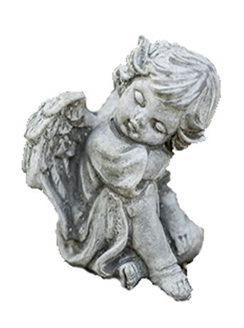 Figurka 207 Andílek s hlavou na koleni beton 18 cm