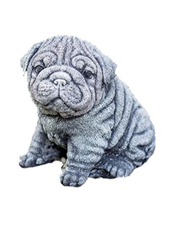 Figurka 308 Štěně Shar-pei beton 12 cm