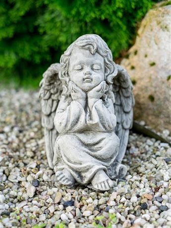 Figurka 208 Andílek s hlavou v rukách beton 21 cm