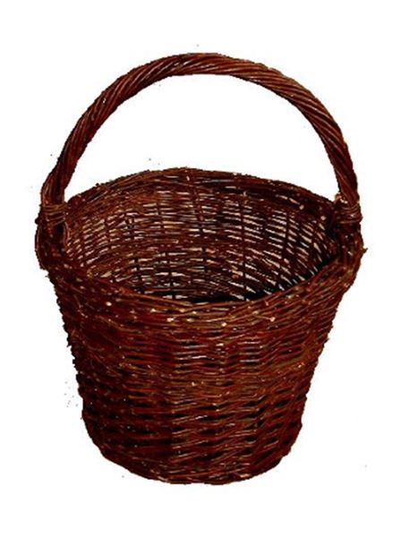 Košík proutěný z neloupaného proutí průměr 30 cm