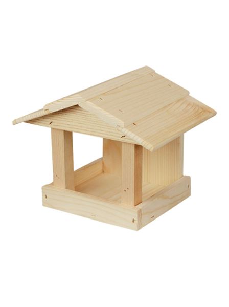 Krmítko pro venkovní ptactvo 05 CHATKA okenní přírodní dřevo
