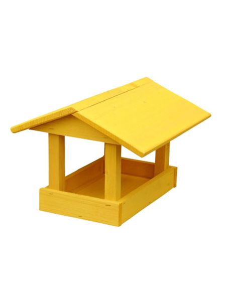 Krmítko pro venkovní ptactvo 11 malé žluté dřevo