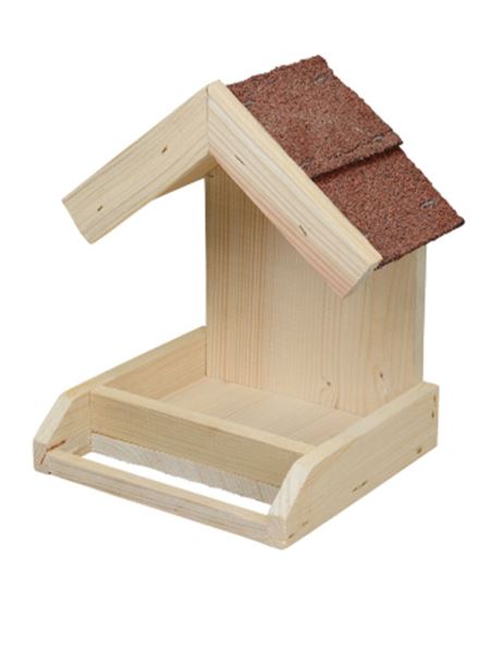 Krmítko pro venkovní ptactvo 21 nástěnné přírodní dřevo