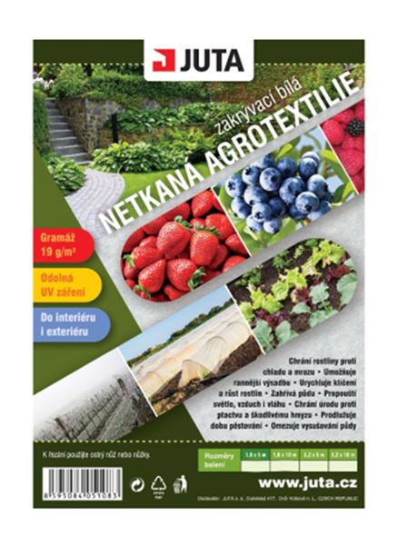 Textílie netkaná 19gr bílá (Juta)  1,6 x 10 m