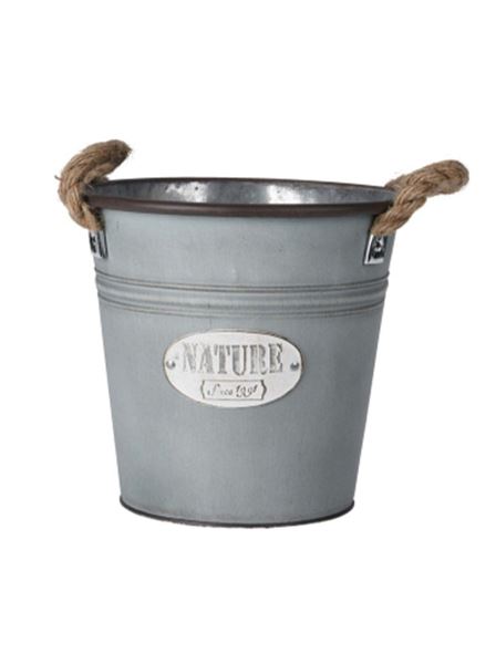 Květináč dekorační NATURE s lanem pozink 21,5 cm
