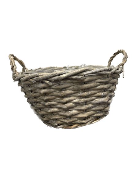 Květináč dekorační PROUTÍ ošatka uši proutí bělené 26 cm