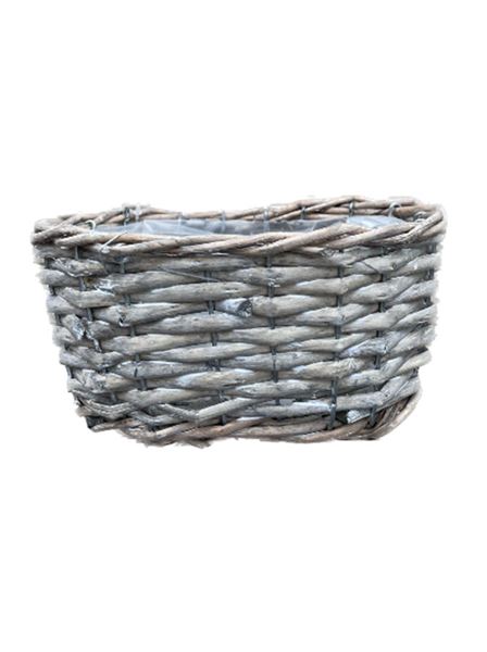 Květináč dekorační PROUTÍ ovál proutí bělené 20 cm