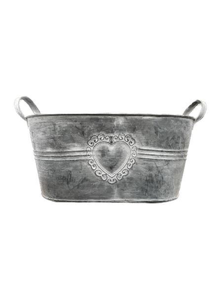 Květináč dekorační SRDCE ovál plech 27 cm