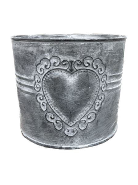 Květináč dekorační SRDCE plech 14 cm