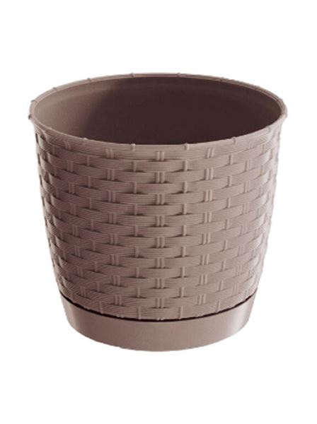 Květináč RATOLLA ROUND s miskou béžový průměr 19 cm