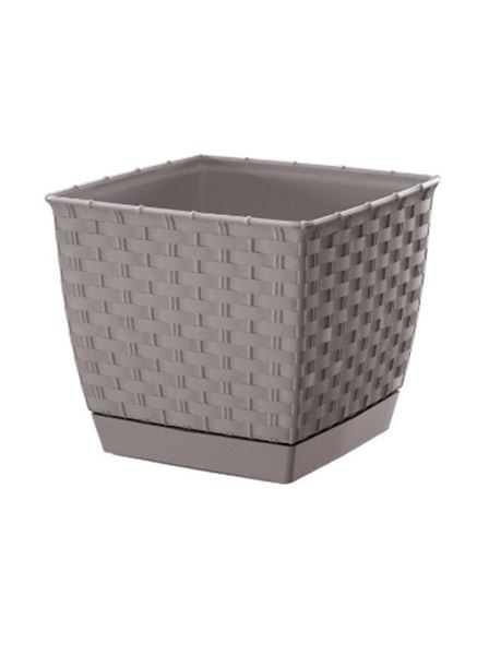 Květináč RATOLLA SQUARE s miskou béžový 25 cm