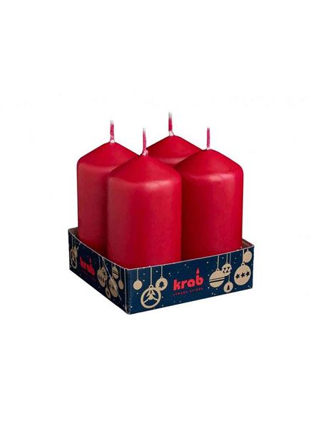 svíčka adventní válec 40x80 mm - bordó 4ks