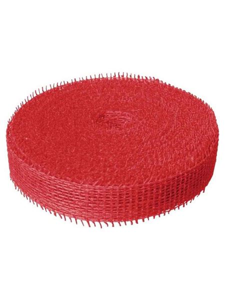 jutová stuha červená 4 cm